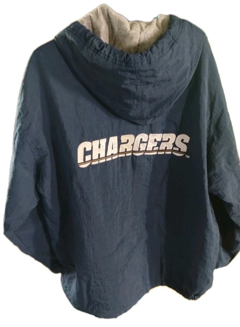 VTG STARTER Navy and White Chargers Hooded Pullover Jacket
